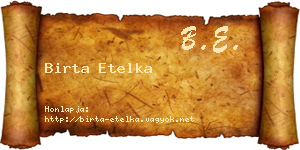 Birta Etelka névjegykártya